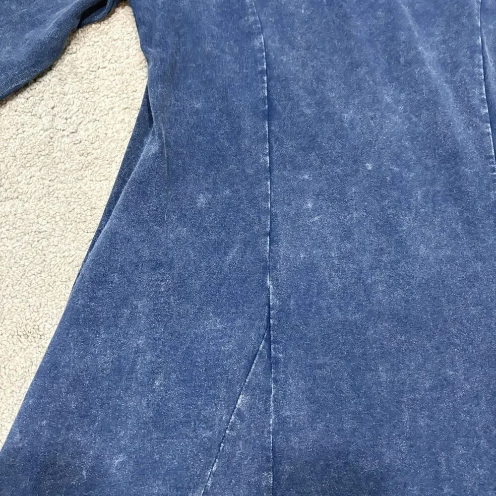 Soft Surroundings Janet Knit Denim Maxi Dress Size M